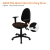 A654 mid-back fabric drafting stool