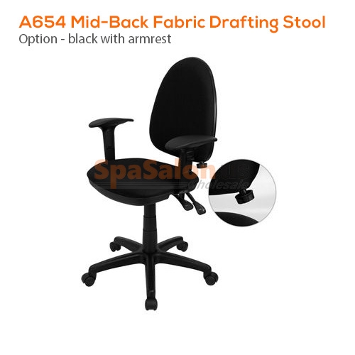 A654 mid-back fabric drafting stool